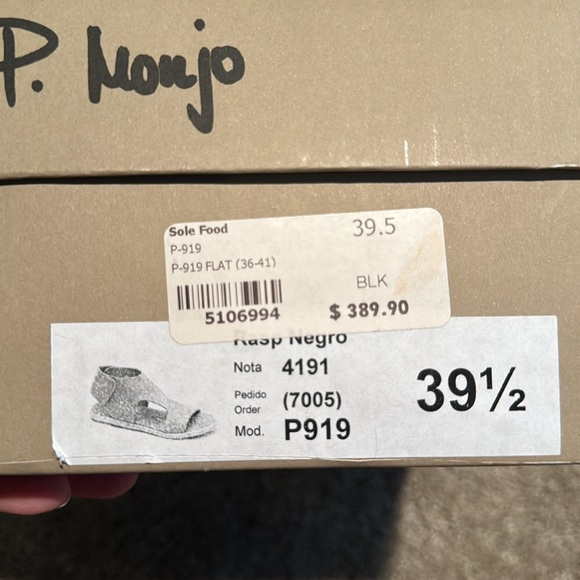 P. Monjo Gorgeous designer sandals from Spain - size 39-1/2 Rasp Negro - Picture 5 of 6